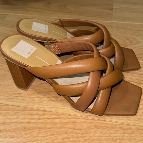 Dolce Vita Shoes - Dolce Vita Cognac leather Brown Block Heel Sandals (10)